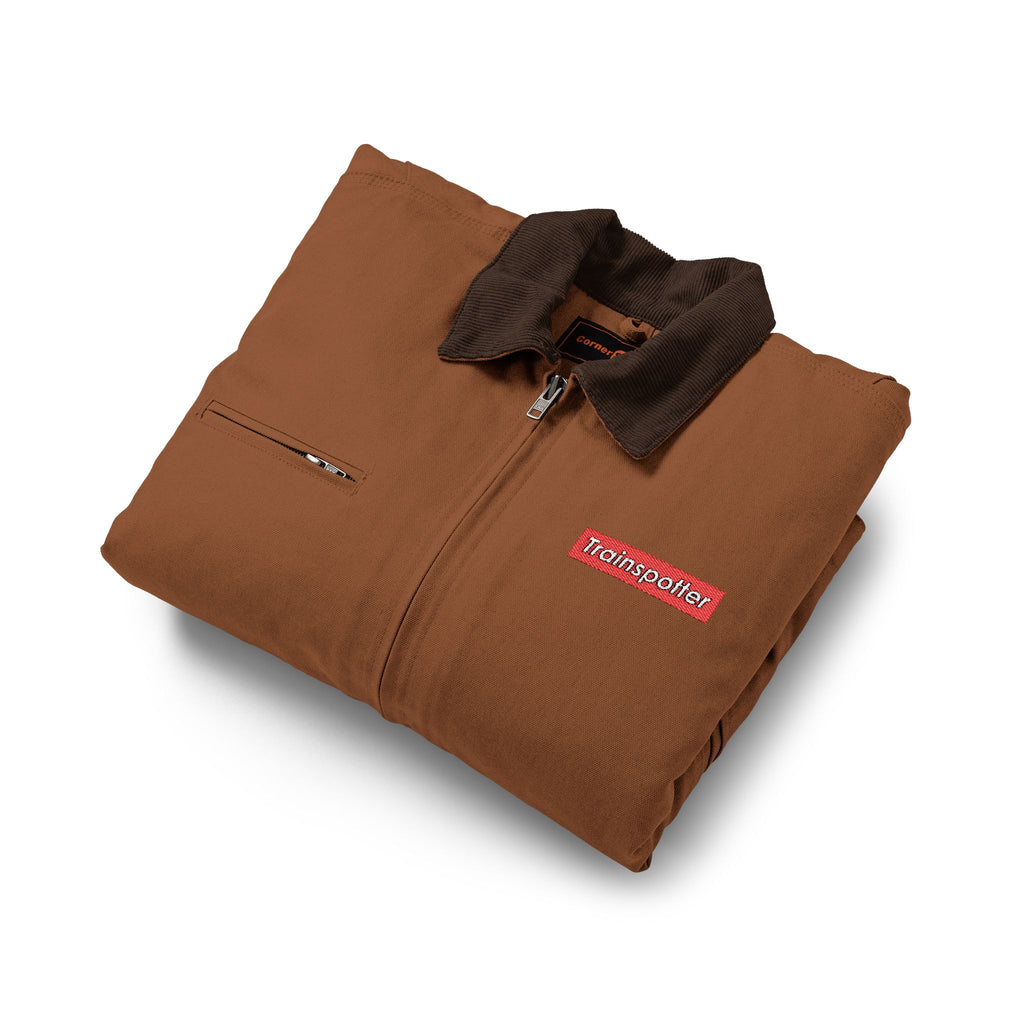 Trainspotter Badge - Unisex Arbeitsjacke (Bestickt) [Braun]