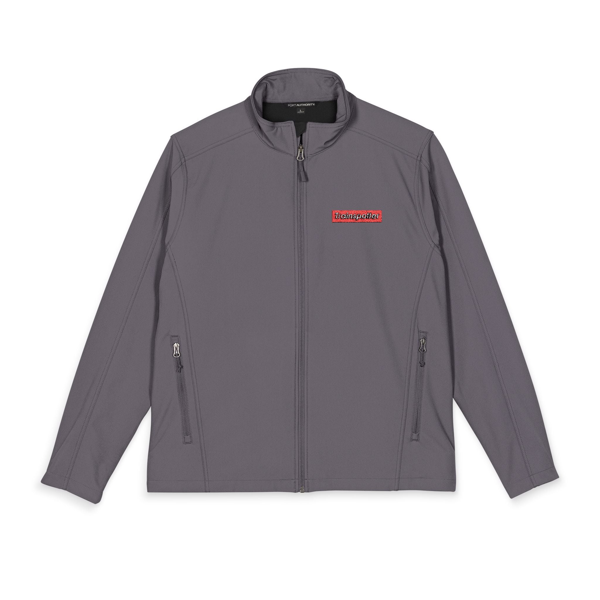 Trainspotter Badge - Soft Shell Jacke (Bestickt) [Grau]