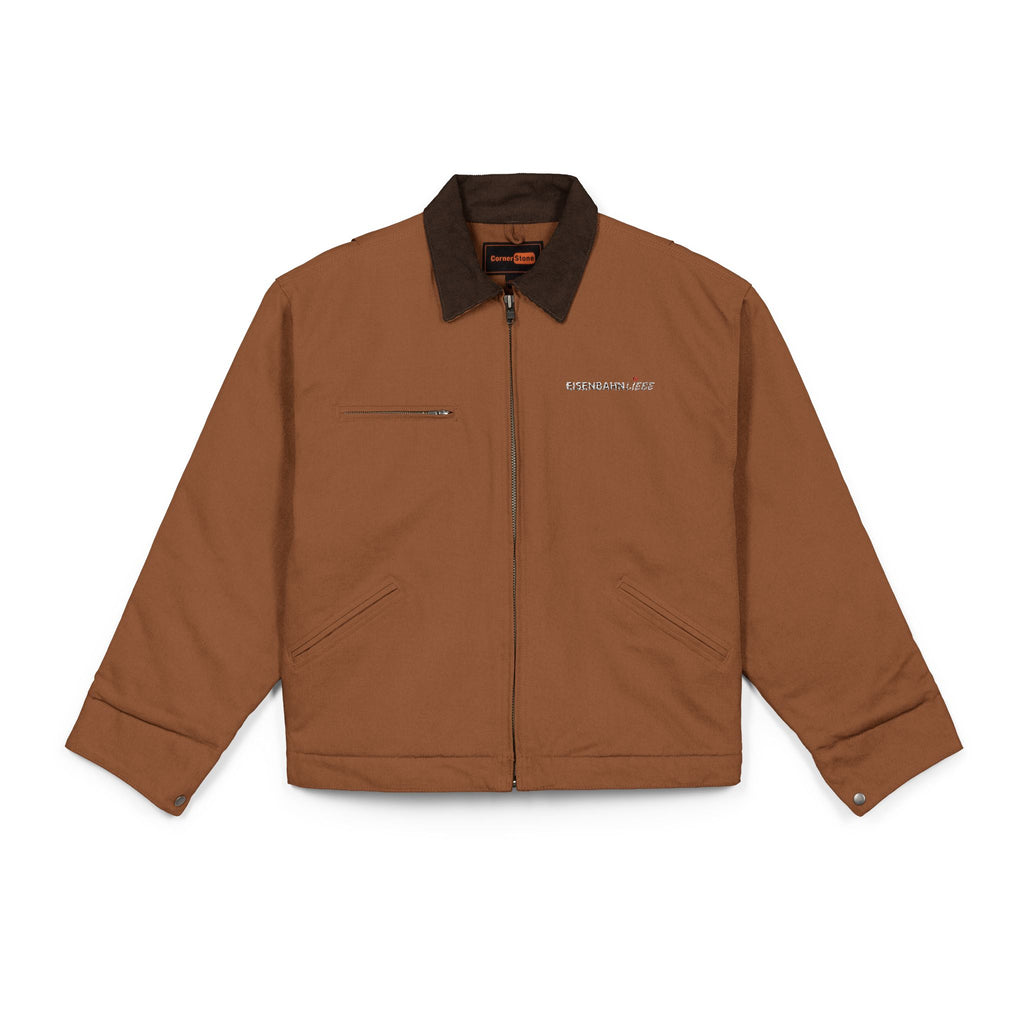 EisenbahnLiebe - Unisex Arbeitsjacke (Bestickt) [Braun]