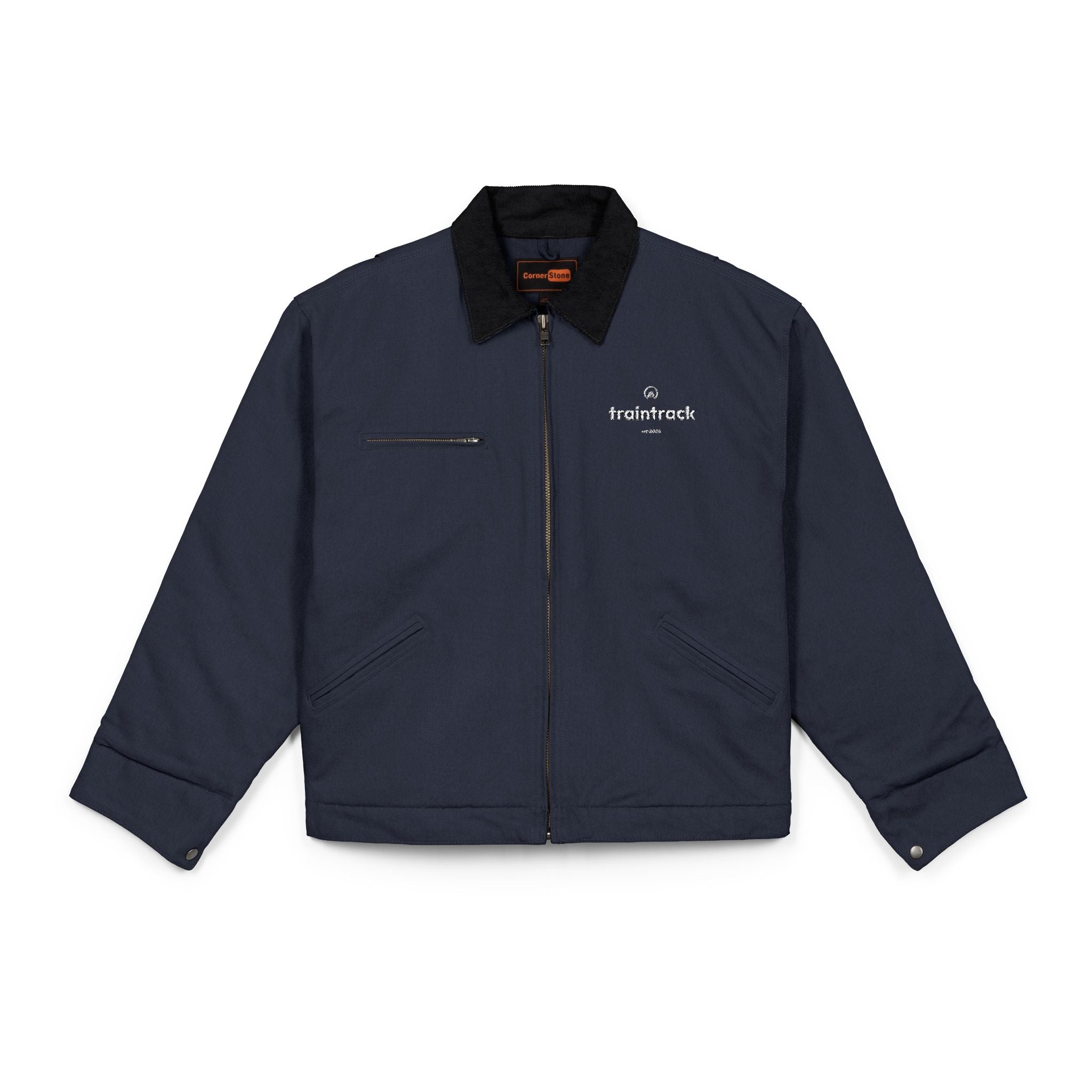 Traintrack Merch - Unisex Arbeitsjacke (Bestickt) [Navy]