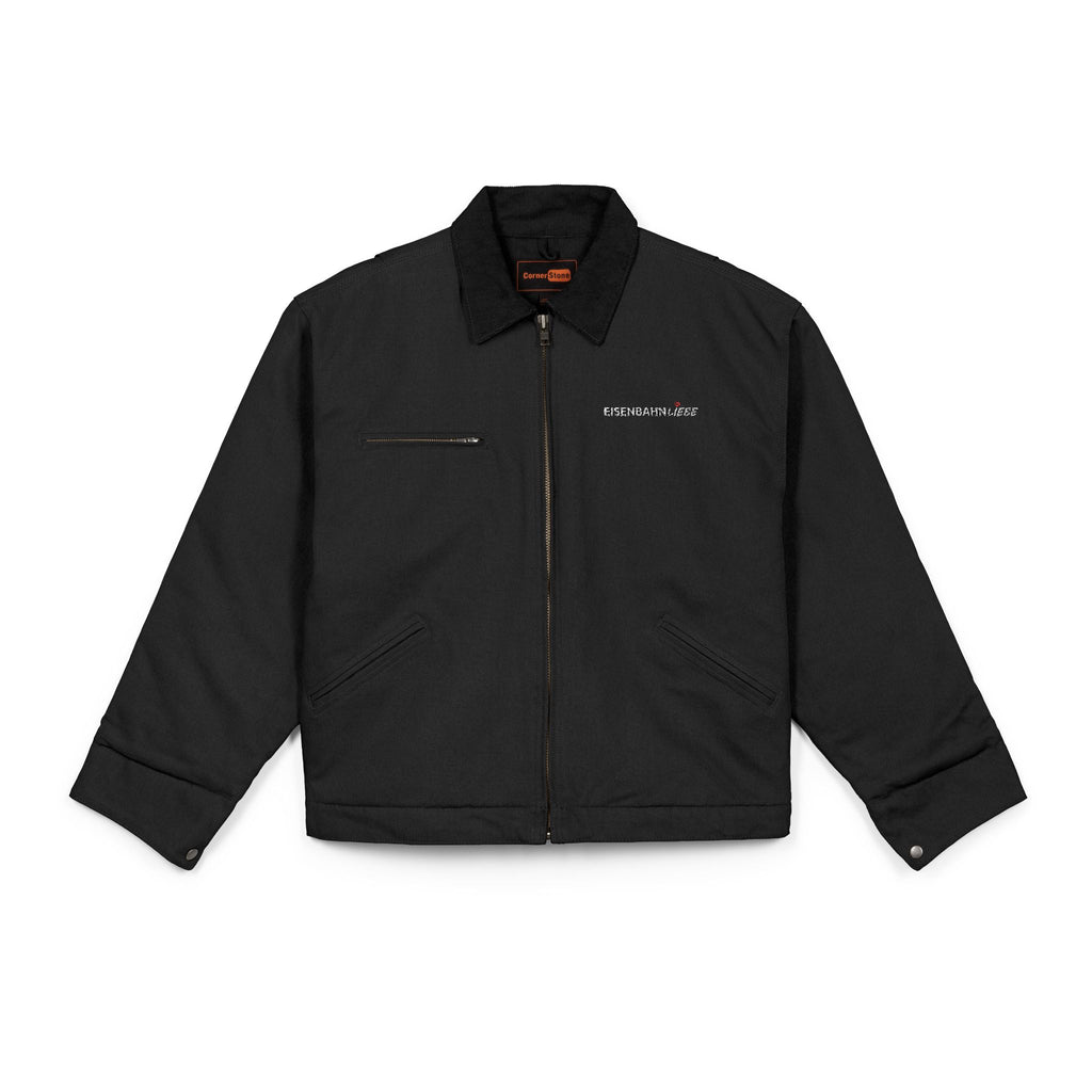 EisenbahnLiebe - Unisex Arbeitsjacke (Bestickt) [Schwarz]