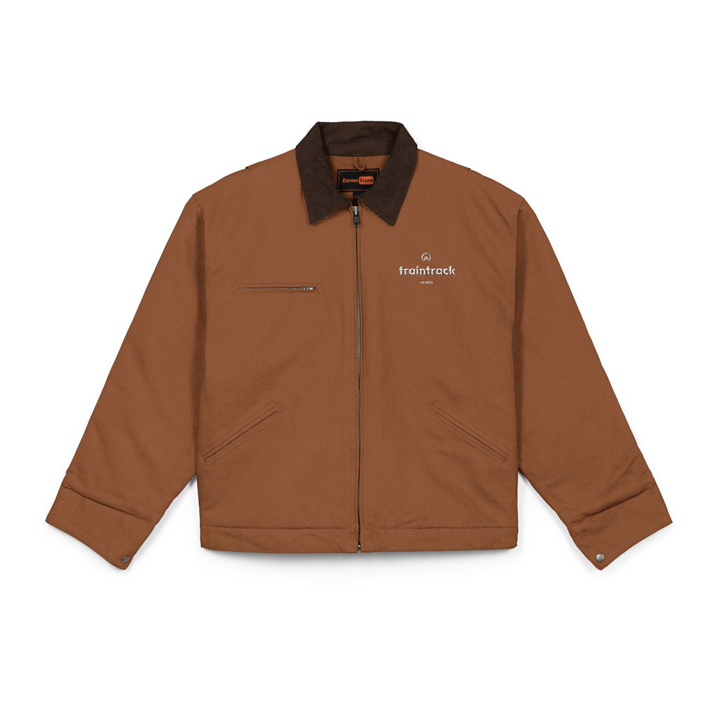 Traintrack Merch - Unisex Arbeitsjacke (Bestickt) [Braun]