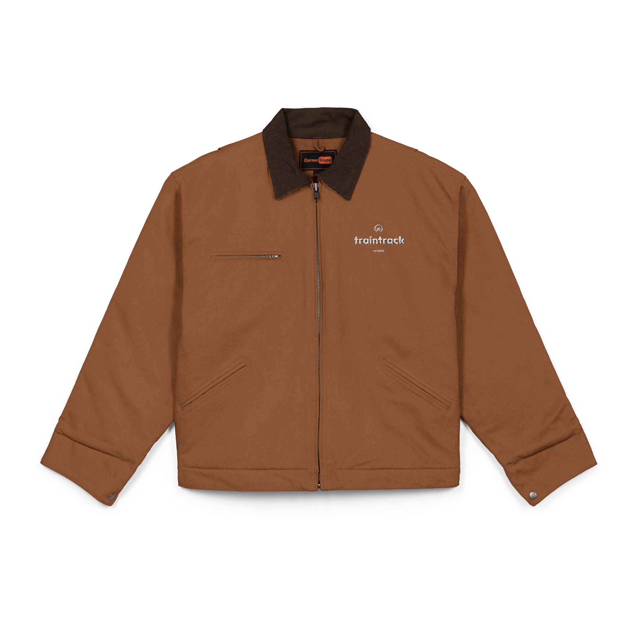 Traintrack Merch - Unisex Arbeitsjacke (Bestickt) [Braun]