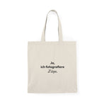 "Ja, ich fotografiere Züge." - Natural Tote Bag