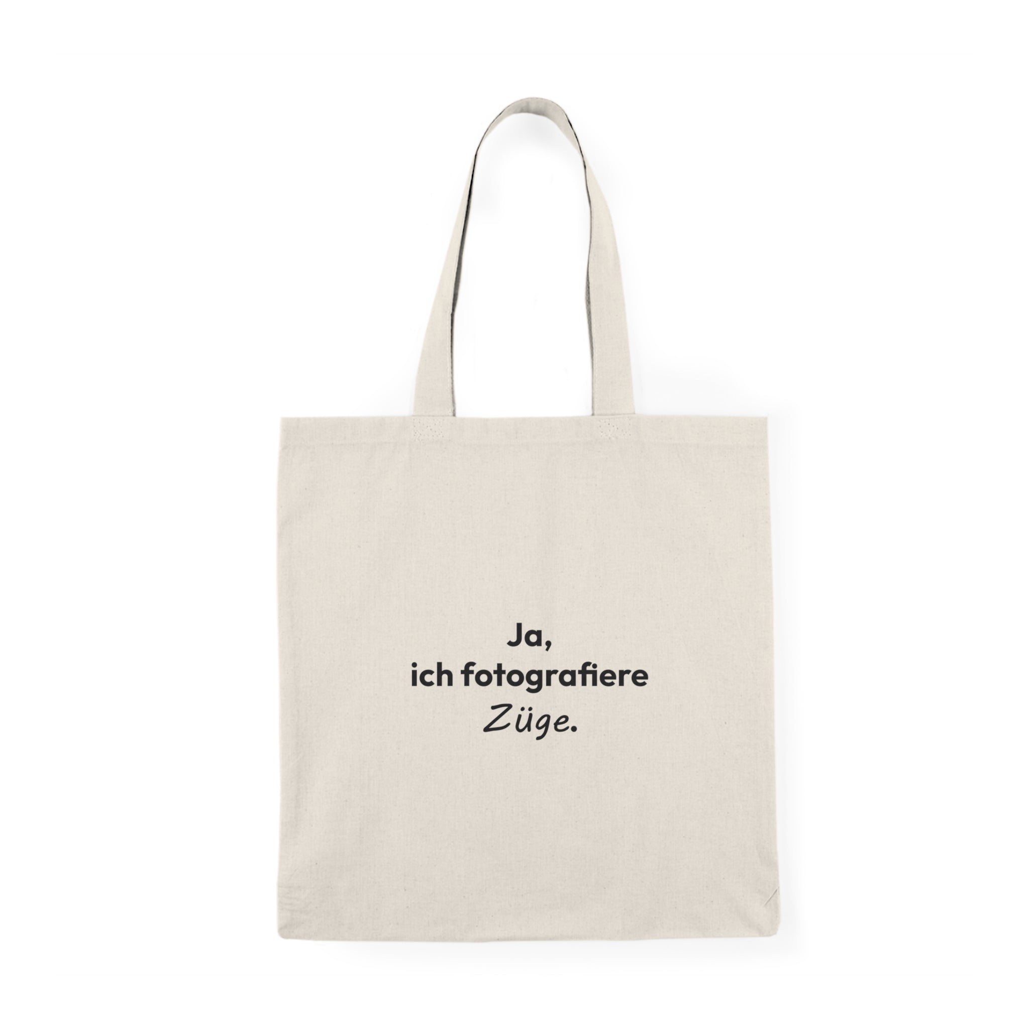 "Ja, ich fotografiere Züge." - Natural Tote Bag