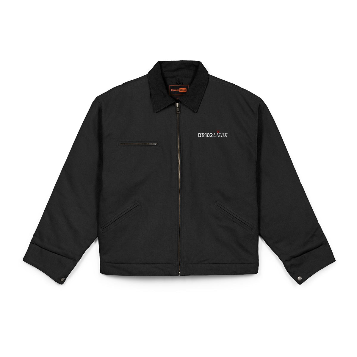 BR182Liebe - Unisex Arbeitsjacke (Bestickt) [Schwarz]