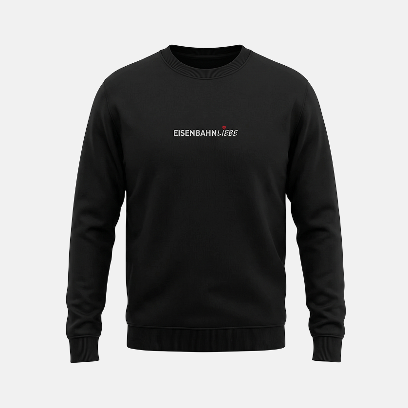 EisenbahnLiebe - Unisex Pullover (Bestickt) [Schwarz]