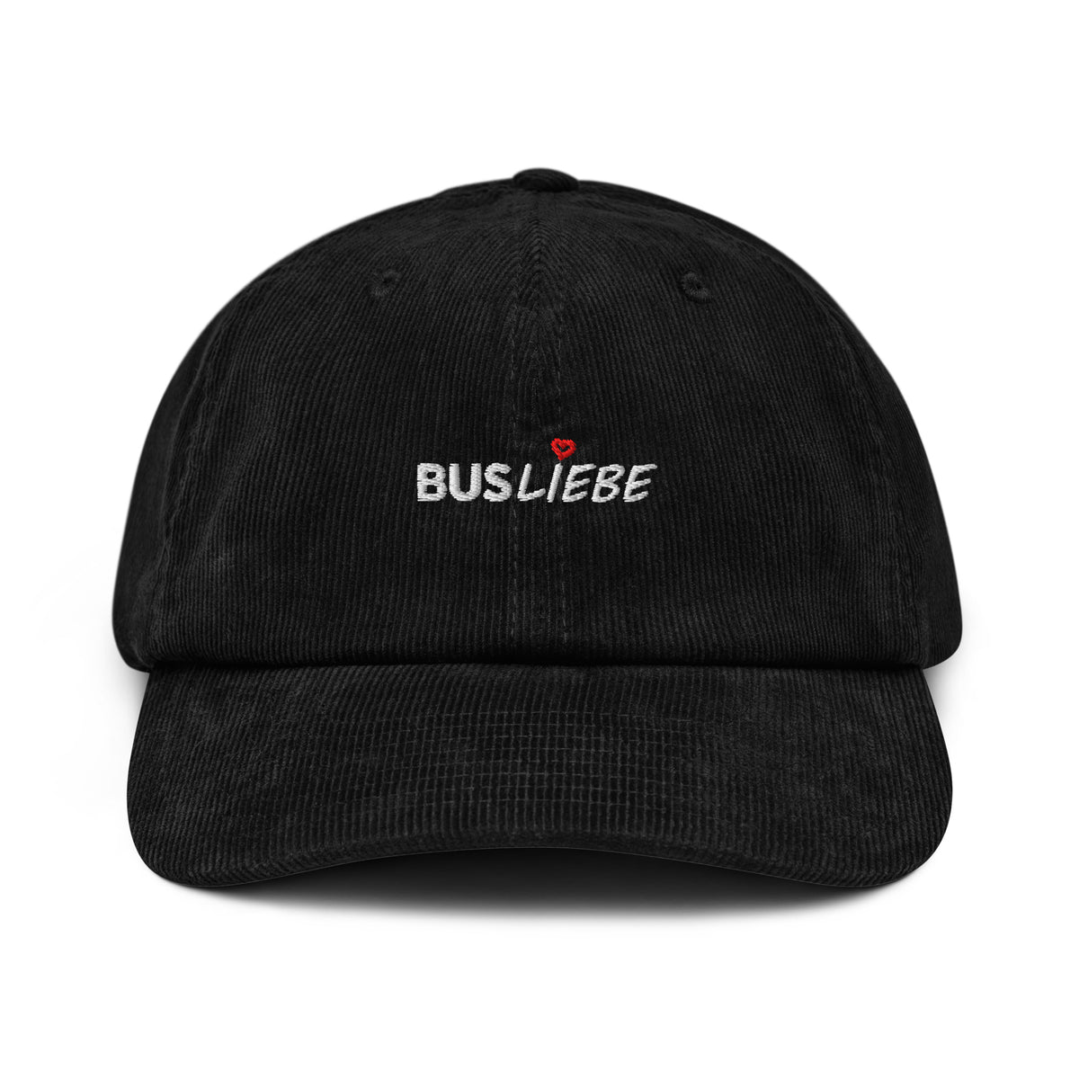 BusLiebe - Premium Cord Kappe (Bestickt) [Schwarz]