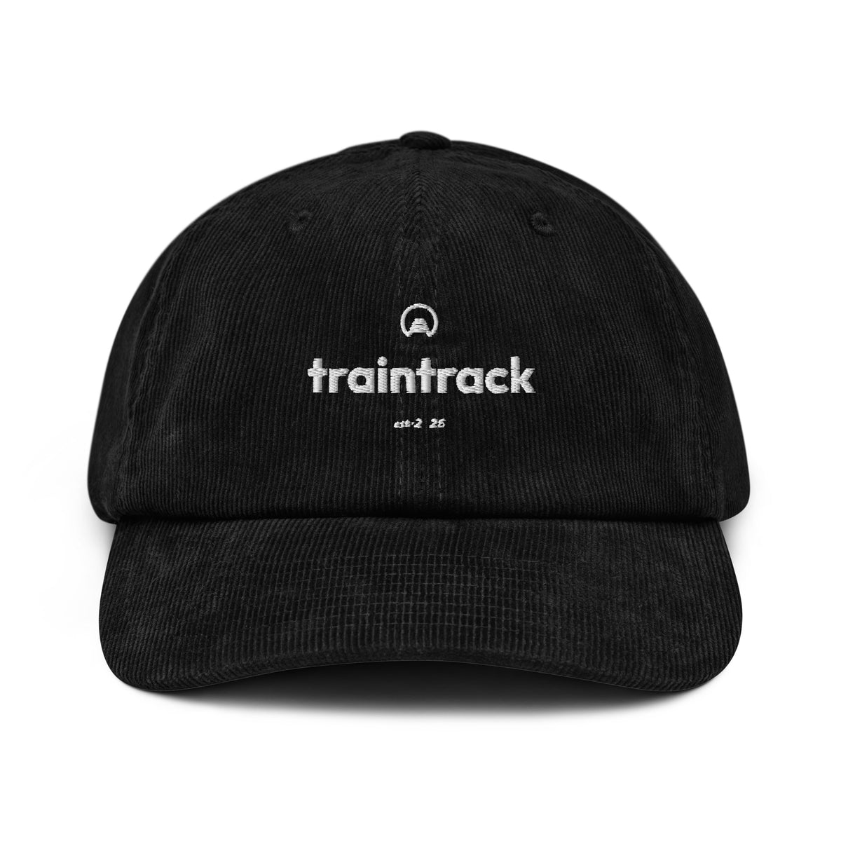 Traintrack Merch - Premium Cord Kappe (Bestickt) [Schwarz]