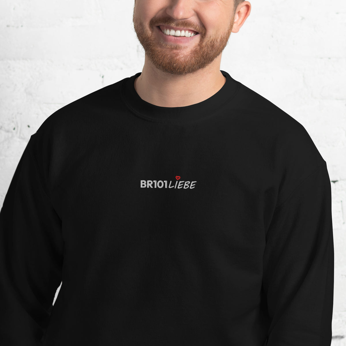 BR101Liebe - Unisex Pullover (Bestickt) [Schwarz]
