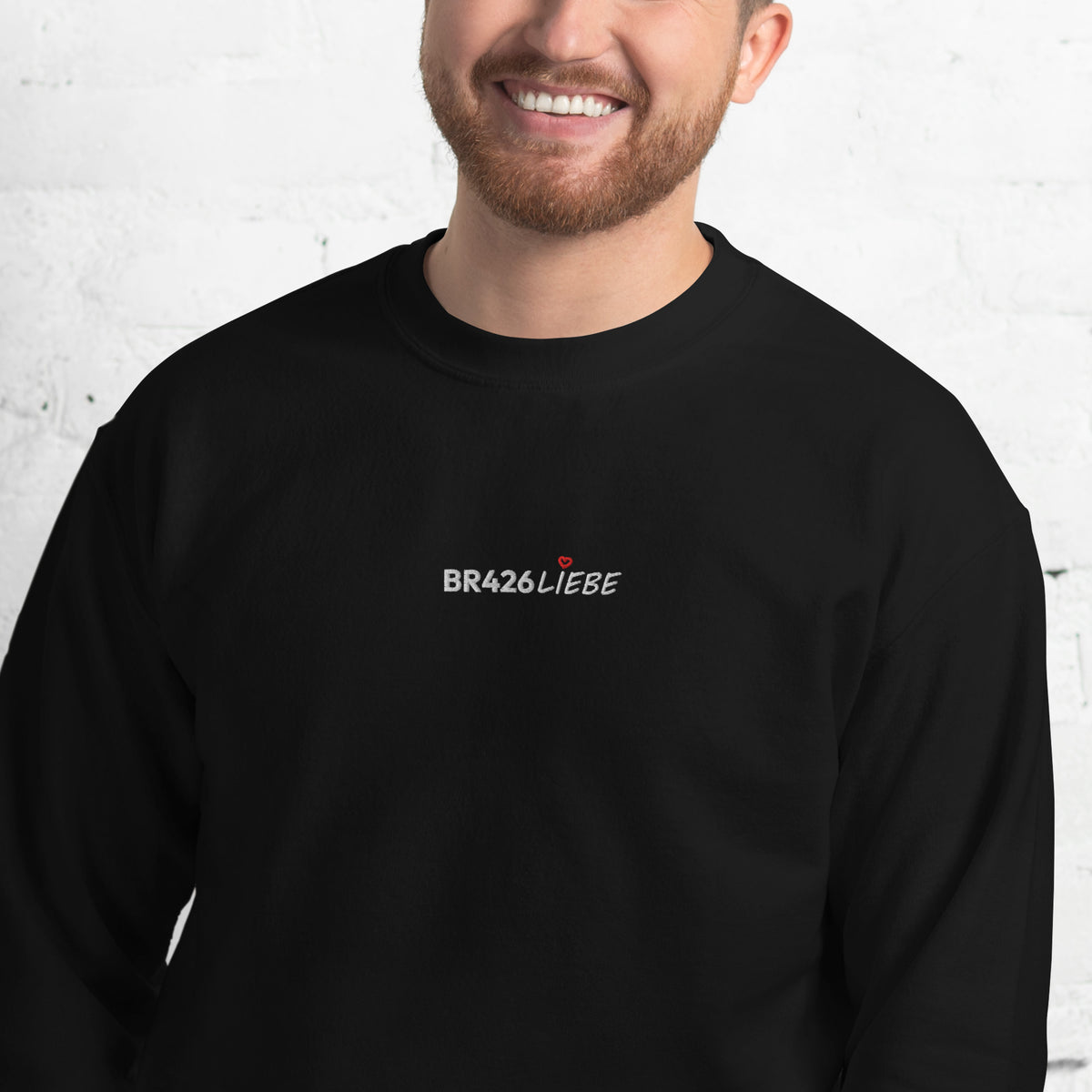 BR426Liebe - Unisex Pullover (Bestickt) [Schwarz]